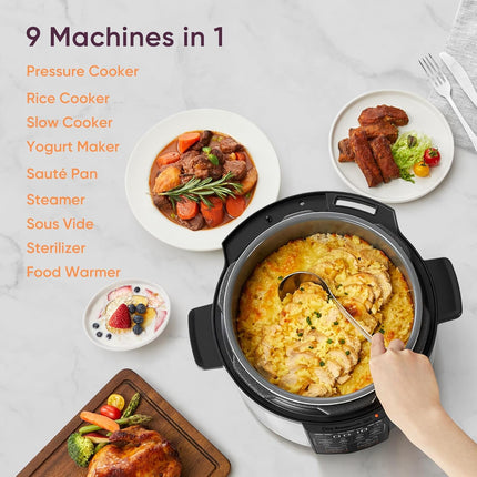 COSORI Pressure Cooker 6QT, Stainless Steel, 9-in-1 Multi Cooker, 12 Safety Features,