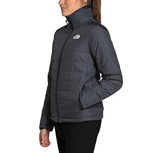 The North Face Mossbud Jacket Grey/Black Women's Size L New