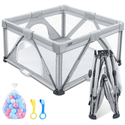ANGELBLISS Baby Playpen, Foldable Playpen for Babies and Toddlers, 50"×50", New