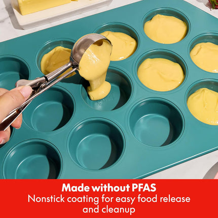 SO YUMMY by bella Baker’s Dozen Muffin Pan, 13 Round Cups Metal Baking Pan w Nonstick Coating