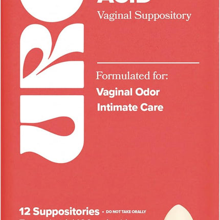 O Positiv URO Boric Acid Vaginal Suppository – with Lactic Acid, and Aloe for Fast Relief and Vaginal Odor Control - 12 CT EXP. 11/2027