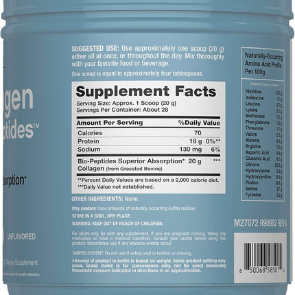 NeoCell Collagen Bio-Peptides Powder | 20oz | Super Hair, Skin, and Nails | Superior Absorption