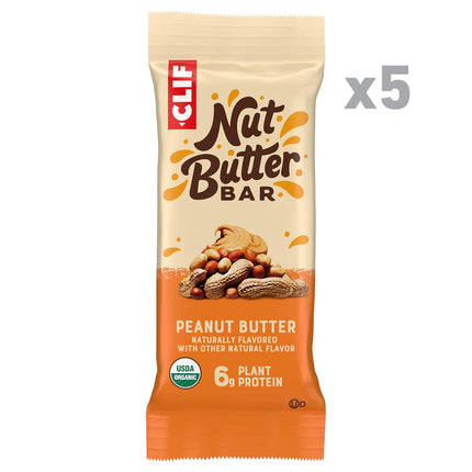 5CT CLIF Nut Butter Bar Peanut Butter flavor, featuring organic rolled oats with a creamy peanut butter filling( Mar 28, 2027)