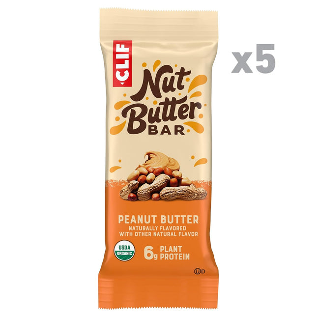 5CT CLIF Nut Butter Bar Peanut Butter flavor, featuring organic rolled oats with a creamy peanut butter filling( Mar 28, 2027)