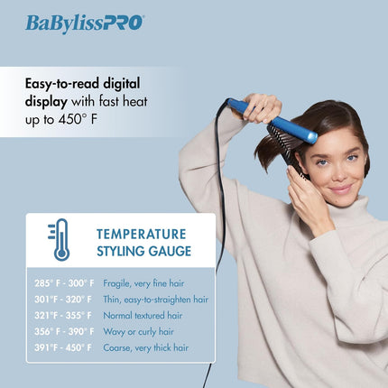 BaBylissPRO Nano Titanium Flat Iron Hair Straightener, 1" Digital Hair Straightener Iron for Professional Salon Results and All Hair Types (New)