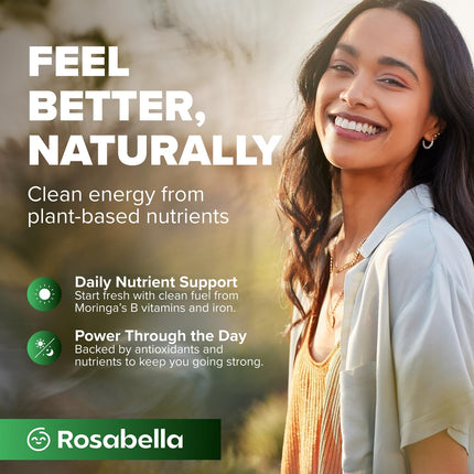 Rosabella Moringa Gummies – Moringa Leaf Extract 1000mg Equivalent Per Serving – Natural Energy & Balance - 30 Count
