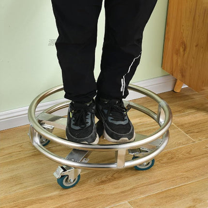 Stainless Steel Stock Pot Stand w/ Wheels 21x48cm Mobile Rack Silver Open Box