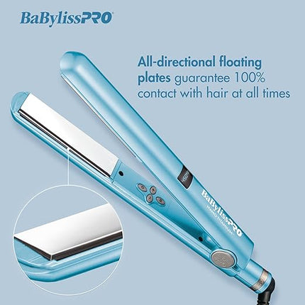 BaBylissPRO Nano Titanium Flat Iron Hair Straightener, 1" Digital Hair Straightener Iron for Professional Salon Results and All Hair Types (New)