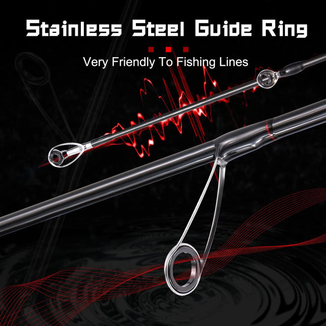 Sougayilang Carbon Fiber Fishing Rod 2PCS Spinning & Casting Open Box