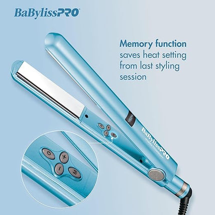 BaBylissPRO Nano Titanium Flat Iron Hair Straightener, 1" Digital Hair Straightener Iron for Professional Salon Results and All Hair Types (New)