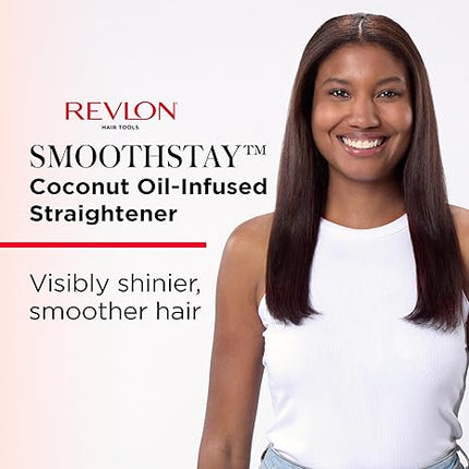 REVLON SmoothStay Coconut Oil Infused Hair Straightener – 1-Inch – Open Box