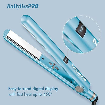 BaBylissPRO Nano Titanium Flat Iron Hair Straightener, 1" Digital Hair Straightener Iron for Professional Salon Results and All Hair Types (New)