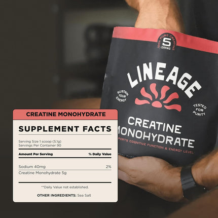 Lineage Provisions Creatine Monohydrate with Sea Salt, 90 Servings