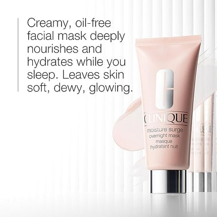 Clinique Moisture Surge Oil Free Overnight Face Mask With Aloe Vera For All Skin Types | Hydrating + Plumping, 3.4 Fl Oz