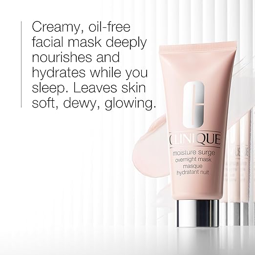 Clinique Moisture Surge Oil Free Overnight Face Mask With Aloe Vera For All Skin Types | Hydrating + Plumping, 3.4 Fl Oz