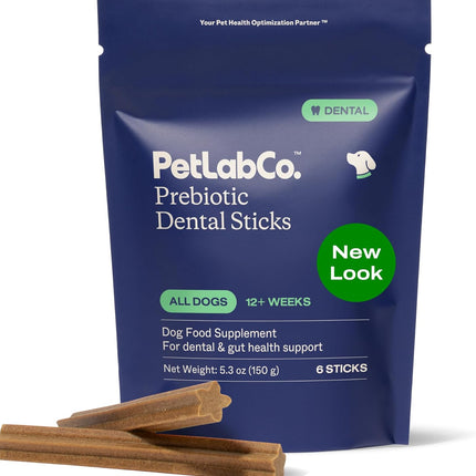 PetLab Co. Dental Sticks – Dog Dental Chews -Target Plaque & Tartar Build-Up at The Source - 6 Count