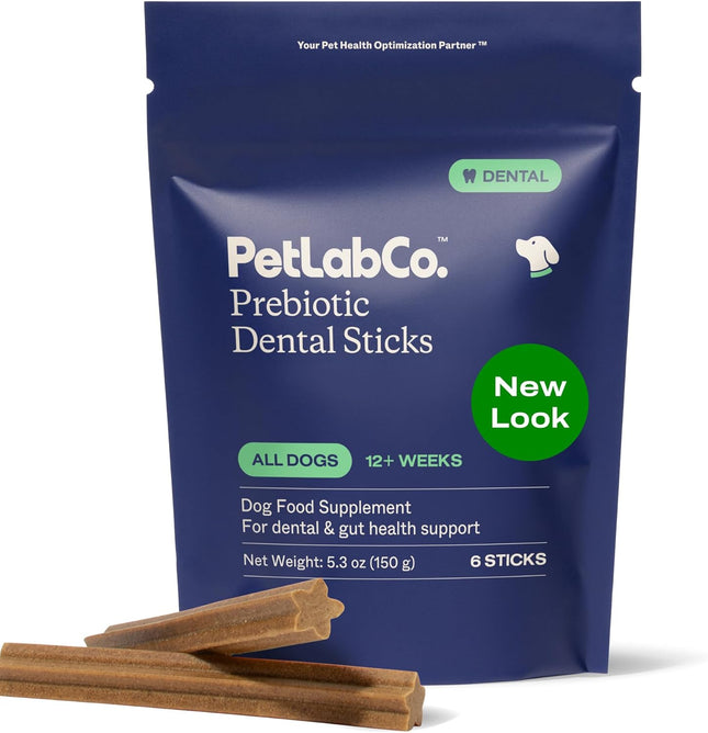 PetLab Co. Dental Sticks – Dog Dental Chews -Target Plaque & Tartar Build-Up at The Source - 6 Count