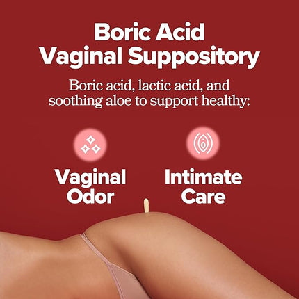 O Positiv URO Boric Acid Vaginal Suppository – with Lactic Acid, and Aloe for Fast Relief and Vaginal Odor Control - 12 CT EXP. 11/2027