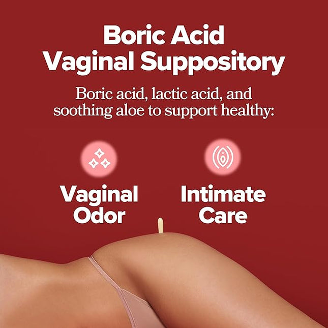 O Positiv URO Boric Acid Vaginal Suppository – with Lactic Acid, and Aloe for Fast Relief and Vaginal Odor Control - 12 CT EXP. 11/2027
