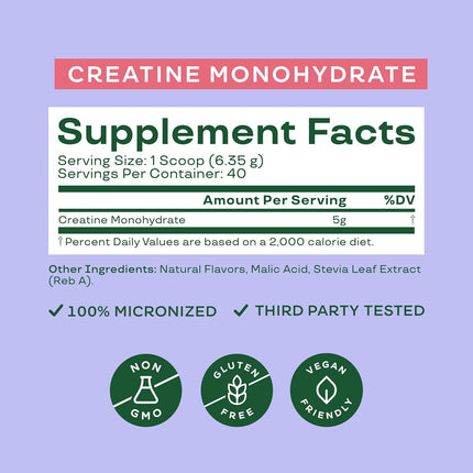 Bloom Nutrition Creatine Monohydrate Powder, 5g Micronized Creatine per Serving