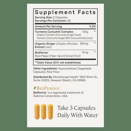 Stonehenge Health Dynamic Turmeric Curcumin with Ginger - 90 ct.