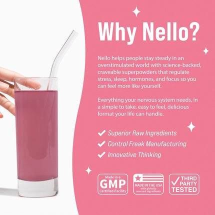 Nello Superbalance Hormonal Support Drink Mix, SRI-81 Shatavari, Blueberry Acai - 20 Servings