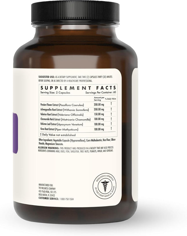 The Wellness Company Restful Sleep - Melatonin-Free, Deep Sleep - 120 CT