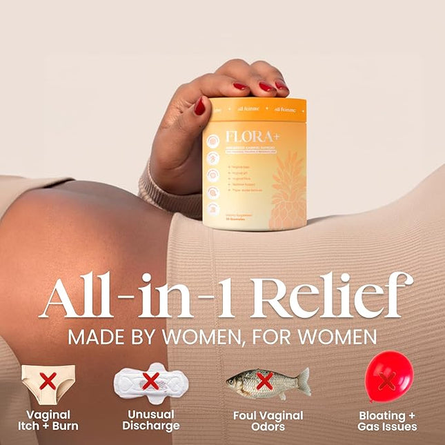 Flora+ Women’s Vaginal Probiotic Gummies for pH Balance, Odor and Freshness Support with Prebiotics - 30 CT. EXP- 10/2027