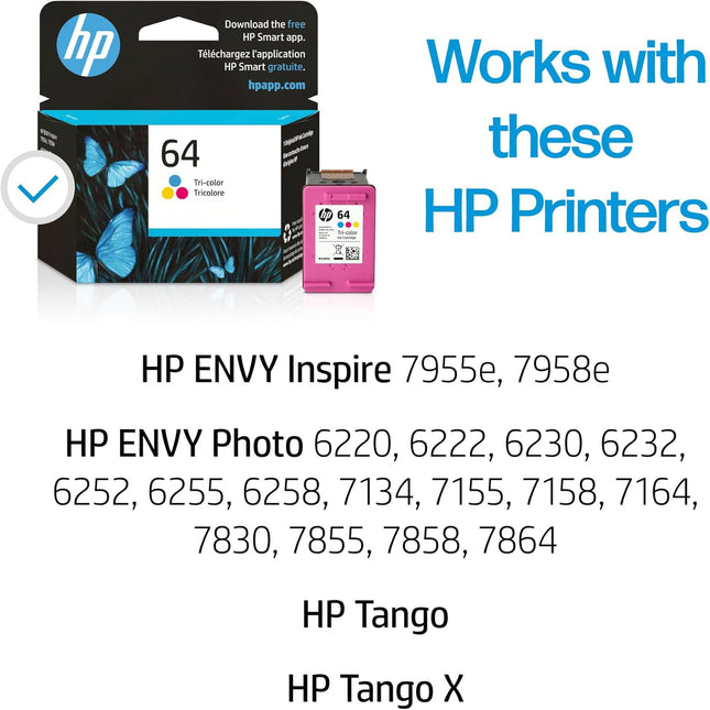 HP 64 Tri-color Original Ink Cartridge – N9J89AN#140 – New