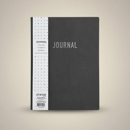 Top Flight Charcoal Leatherette Foil Journal 6x8 Notebook Lined Writing Diary