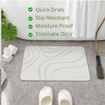 Diatomaceous Earth Bath Mat - Quick-Drying, Non-Slip, Moisture-Proof, Eliminate Odor, New Open Box