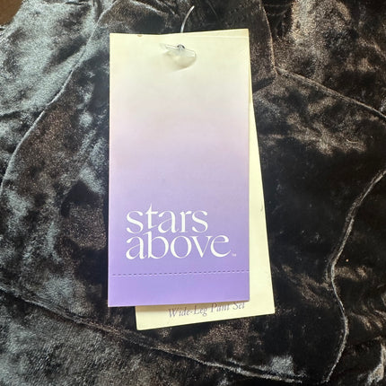 Stars Above Women’s Black Velour Wide-Leg Pajama Set - New