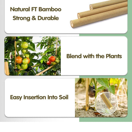 BOVITRO 4FT Bamboo Garden Stakes - 25 Pack, Natural Plant Support