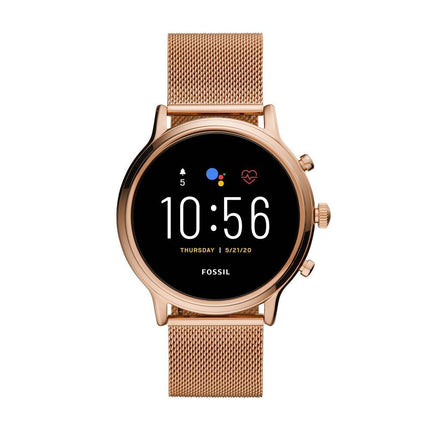 Fossil Gen 5 44mm Stainless Steel Rose Gold Mesh Smartwatch - New