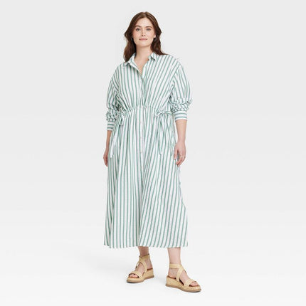 Universal Thread Women’s Striped Midi Shirt Dress - New Size L
