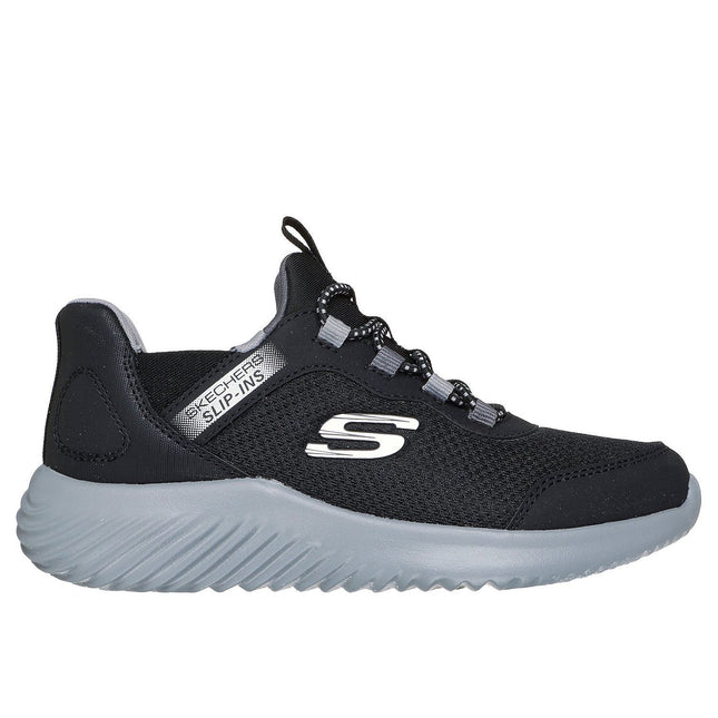 Skechers Hands Free Slip-ins Bounder Boys Shoes Charcoal Grey