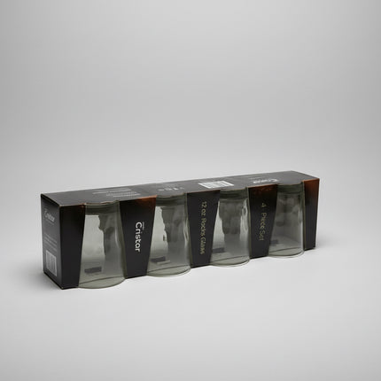 Nadir Cristal Tierra 12 Oz Rocks Glass Set - 4 Cups