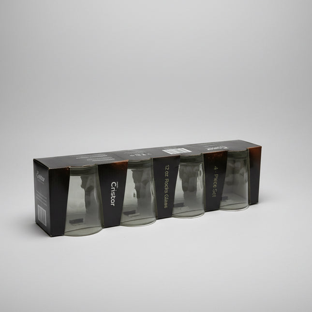 Nadir Cristal Tierra 12 Oz Rocks Glass Set - 4 Cups