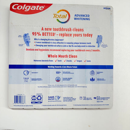 Colgate Total Advanced Whitening Toothbrush Medium 8-Pack - New