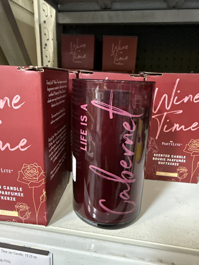 Partylite Rose All Day Wine Time Jar Candle, 19.25 oz - Life is a Carberet