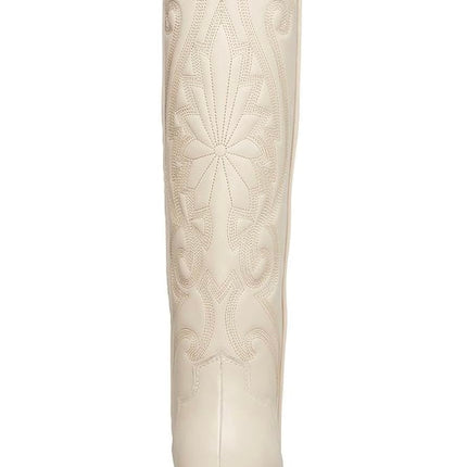 Steve Madden Cream Western Boots, New Without Box, Minor Imperfections Size 6