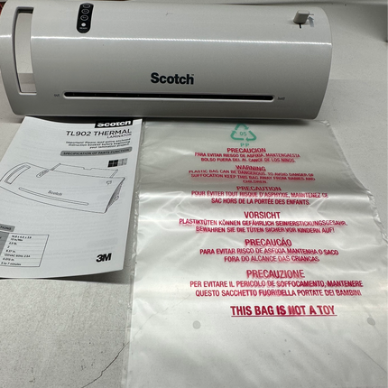 Scotch Thermal Laminator TL901X, Open Box, 2-Roller System for Laminating