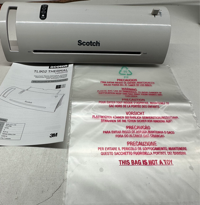 Scotch Thermal Laminator TL901X, Open Box, 2-Roller System for Laminating