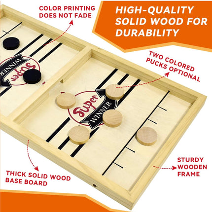 BAKAM Super Fast Sling Puck Game, Portable Table Hockey Game for Kids and Adults - New Open Box