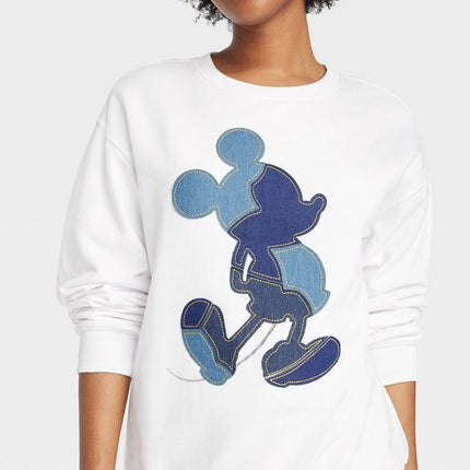 Disney Mickey Mouse Sweatshirt L White New