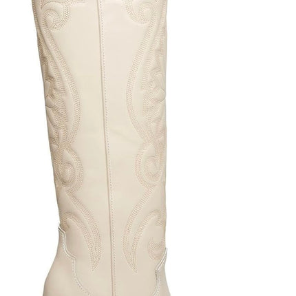 Steve Madden Cream Western Boots, New Without Box, Minor Imperfections Size 6