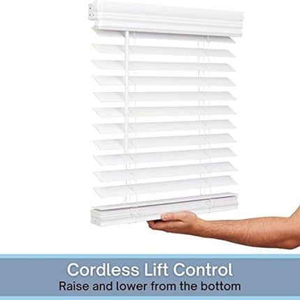 Lotus & Windoware Cordless 2” Wood Blind 22”x60” (Bright White, New in Box)