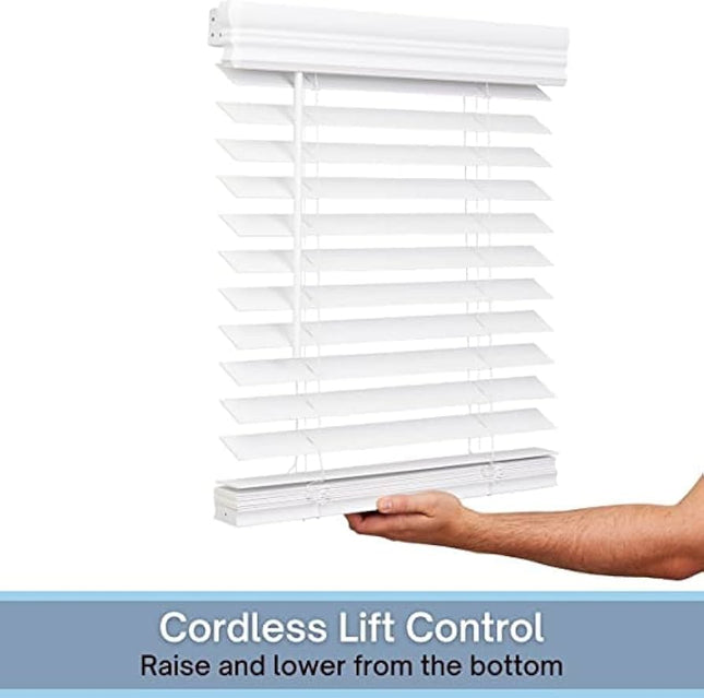 Lotus & Windoware Cordless 2” Wood Blind 22”x60” (Bright White, New in Box)