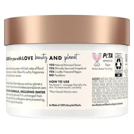 Love Beauty And Planet Beloved White Gardenia & Coconut Water Vegan Body Cream 10 oz Deep Moisturizing Body Lotion - 10 Oz