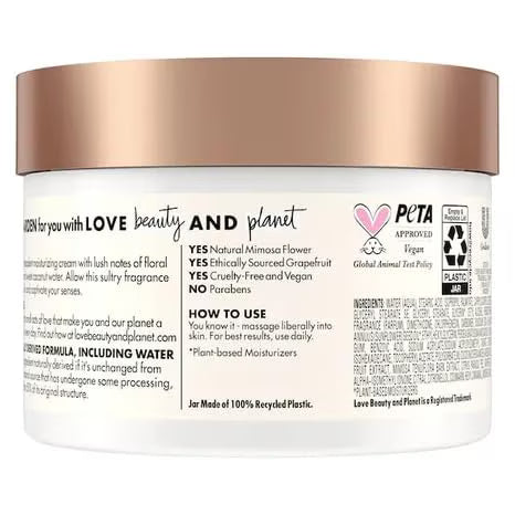 Love Beauty And Planet Beloved White Gardenia & Coconut Water Vegan Body Cream 10 oz Deep Moisturizing Body Lotion - 10 Oz